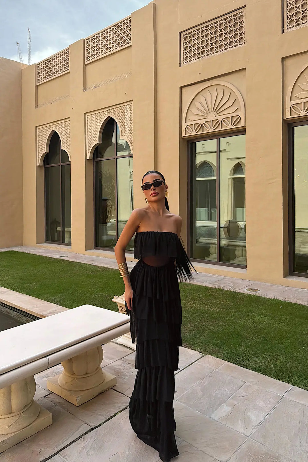 EYY Women Black Strapless Long Dress - Sesto Fiorentino