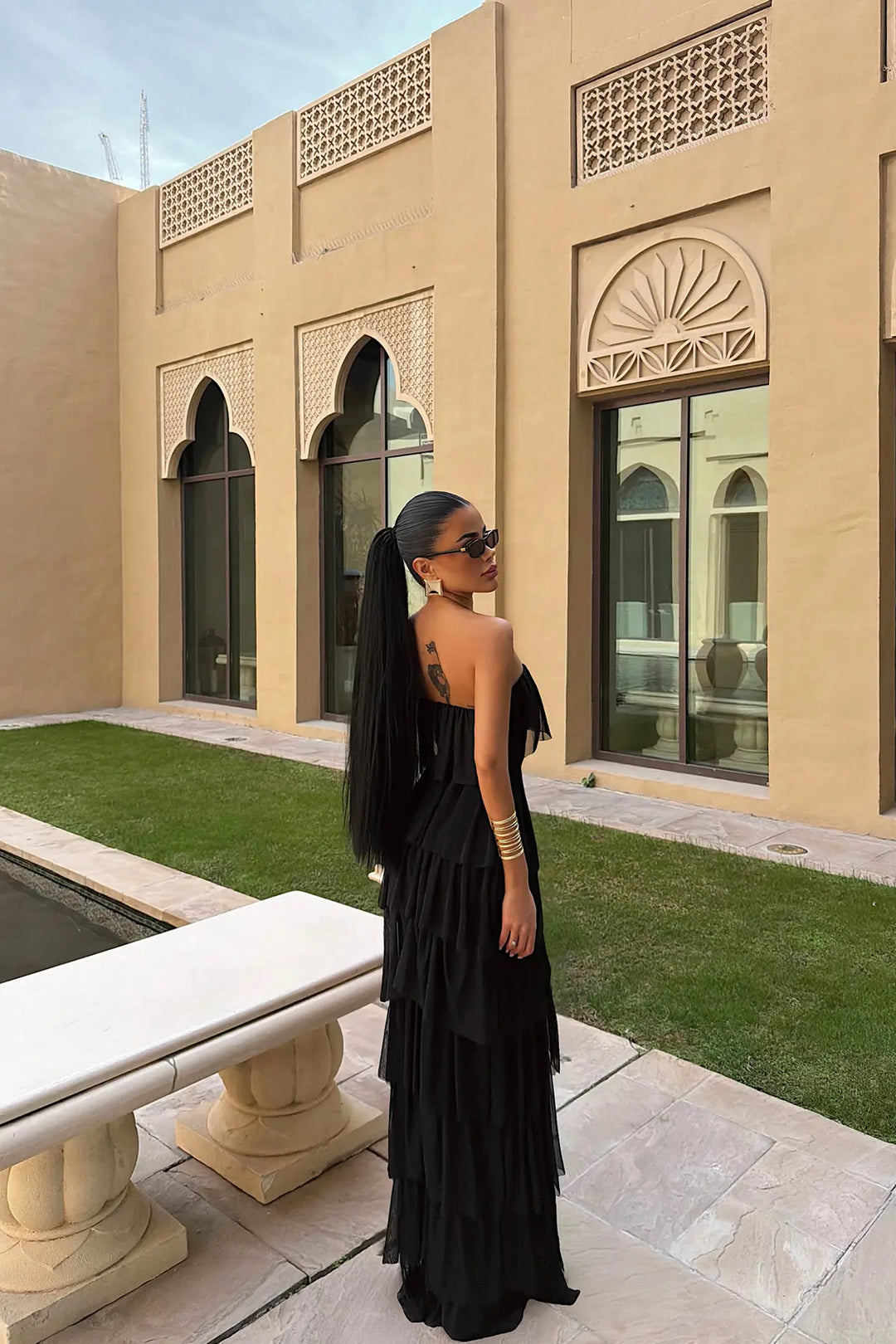 EYY Women Black Strapless Long Dress - Sesto Fiorentino