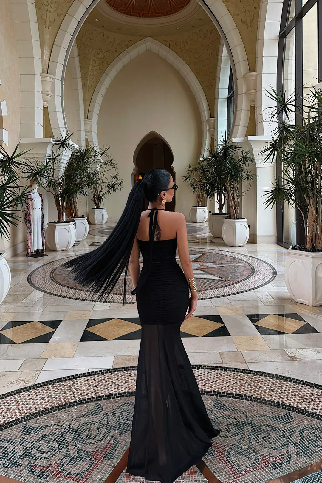 EYY Women Black Transparent Strappy Long Dress - Gosport