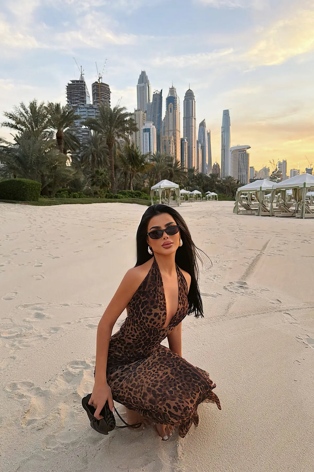 EYY Women Brown Leopard Back Detail Dress - Smithtown