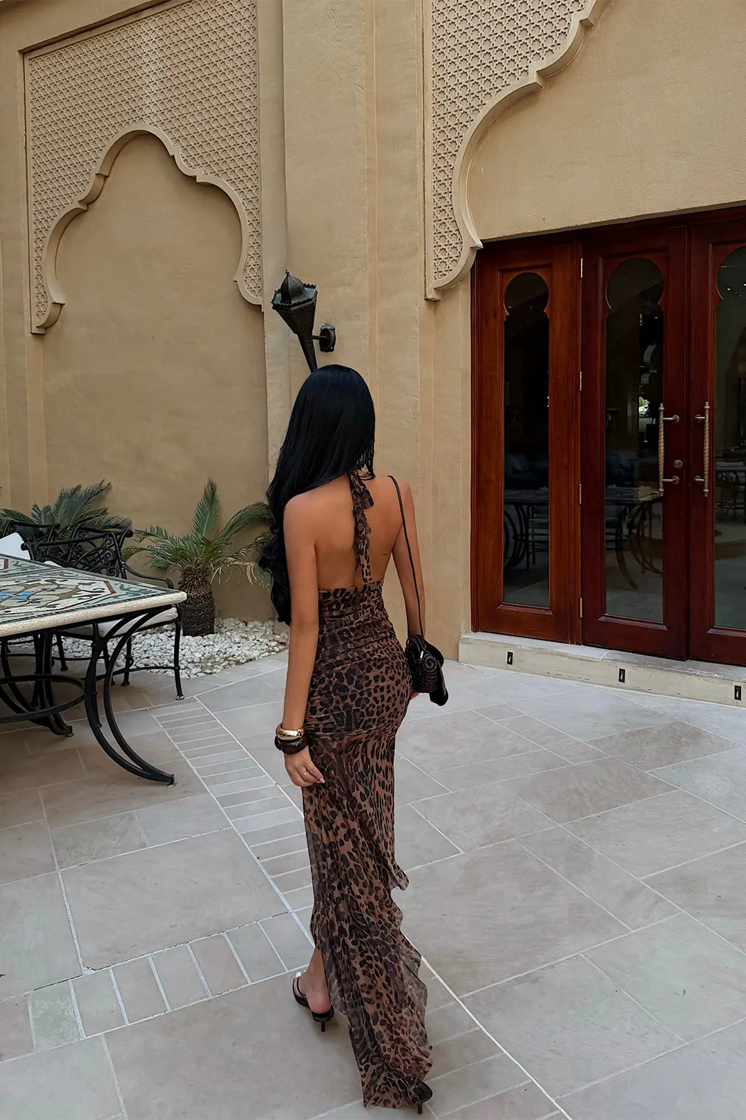 EYY Women Brown Leopard Back Detail Dress - Smithtown