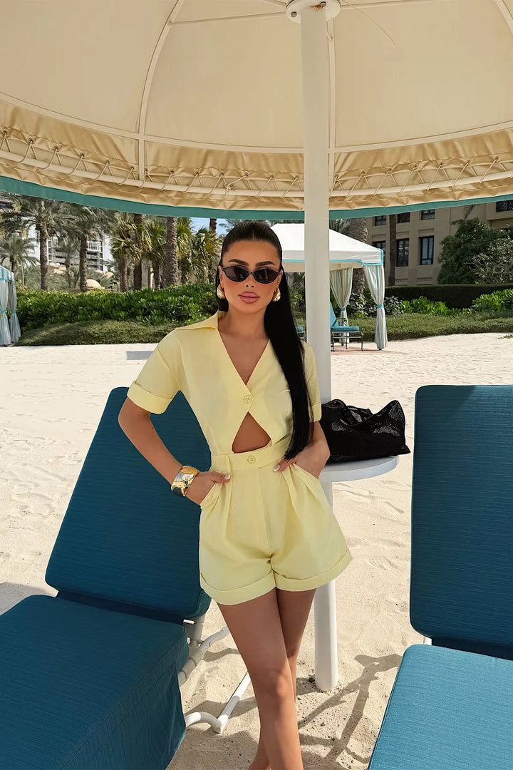 EYY Women Yellow Short Jumpsuit - Namur