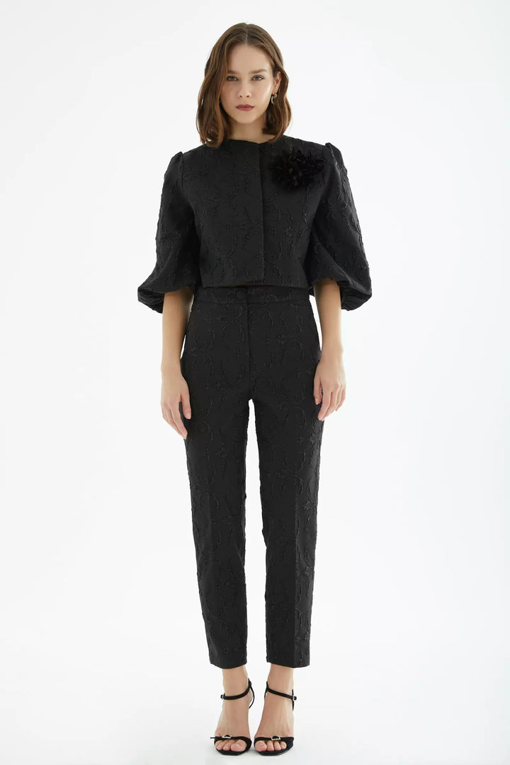 FRV Black jakar short sleeve midi set - Slidell