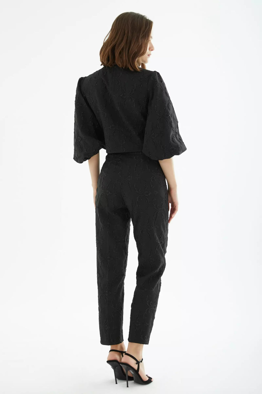 FRV Black jakar short sleeve midi set - Slidell
