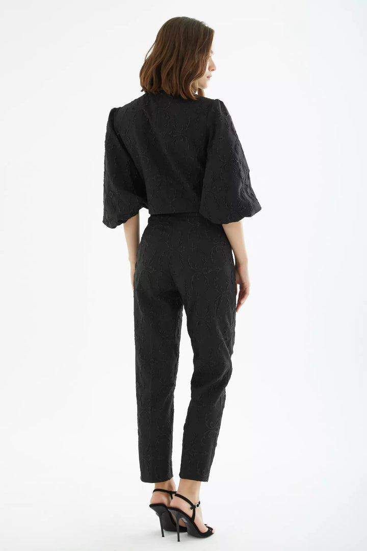 FRV Black jakar short sleeve midi set - Slidell