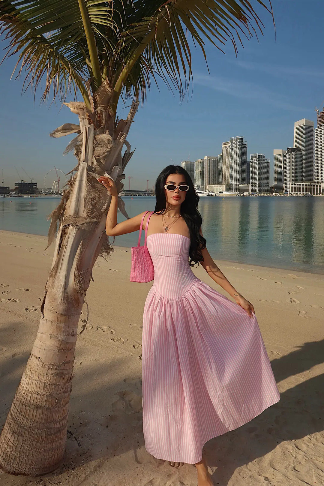 EYY Women Pink Bonnieh Striped Dress - Rowlett