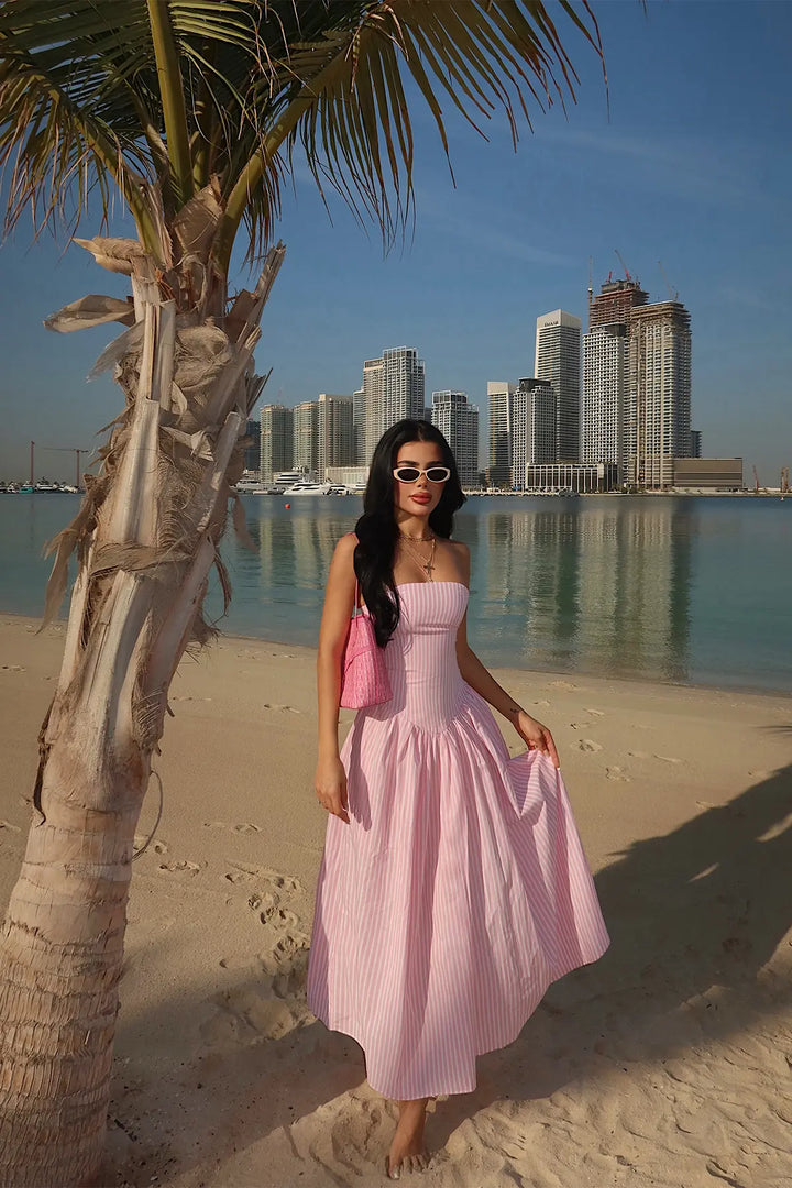 EYY Women Pink Bonnieh Striped Dress - Rowlett