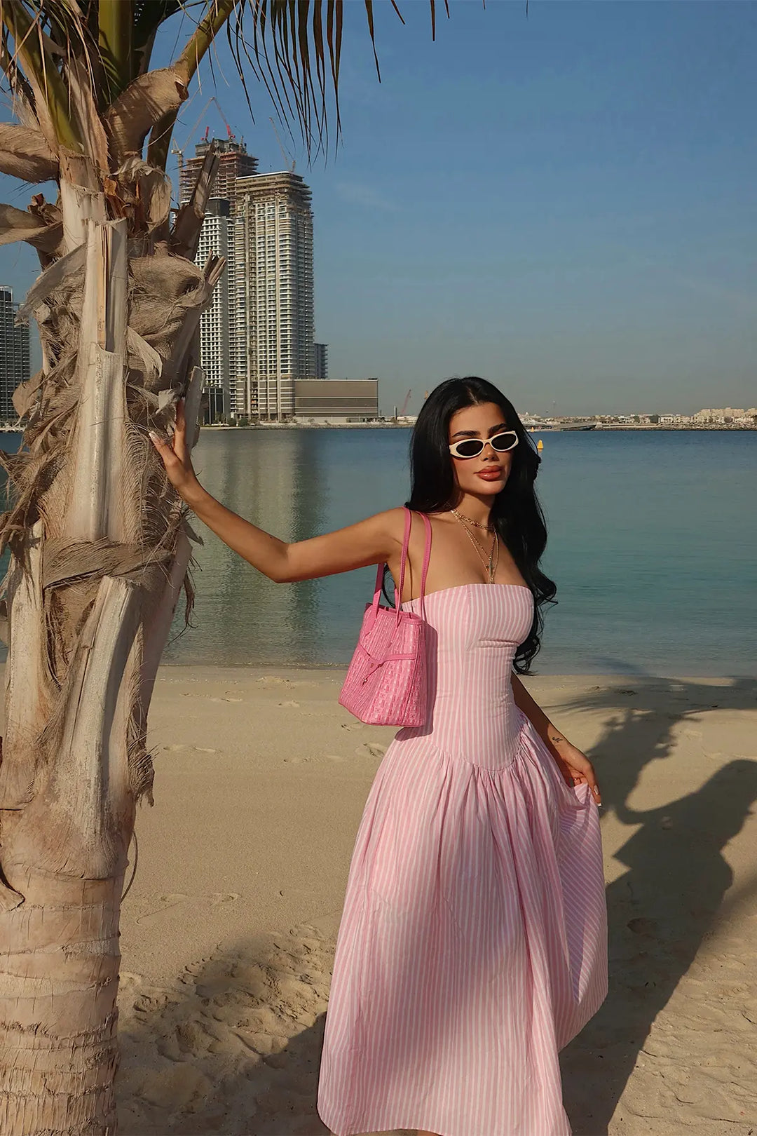 EYY Women Pink Bonnieh Striped Dress - Rowlett