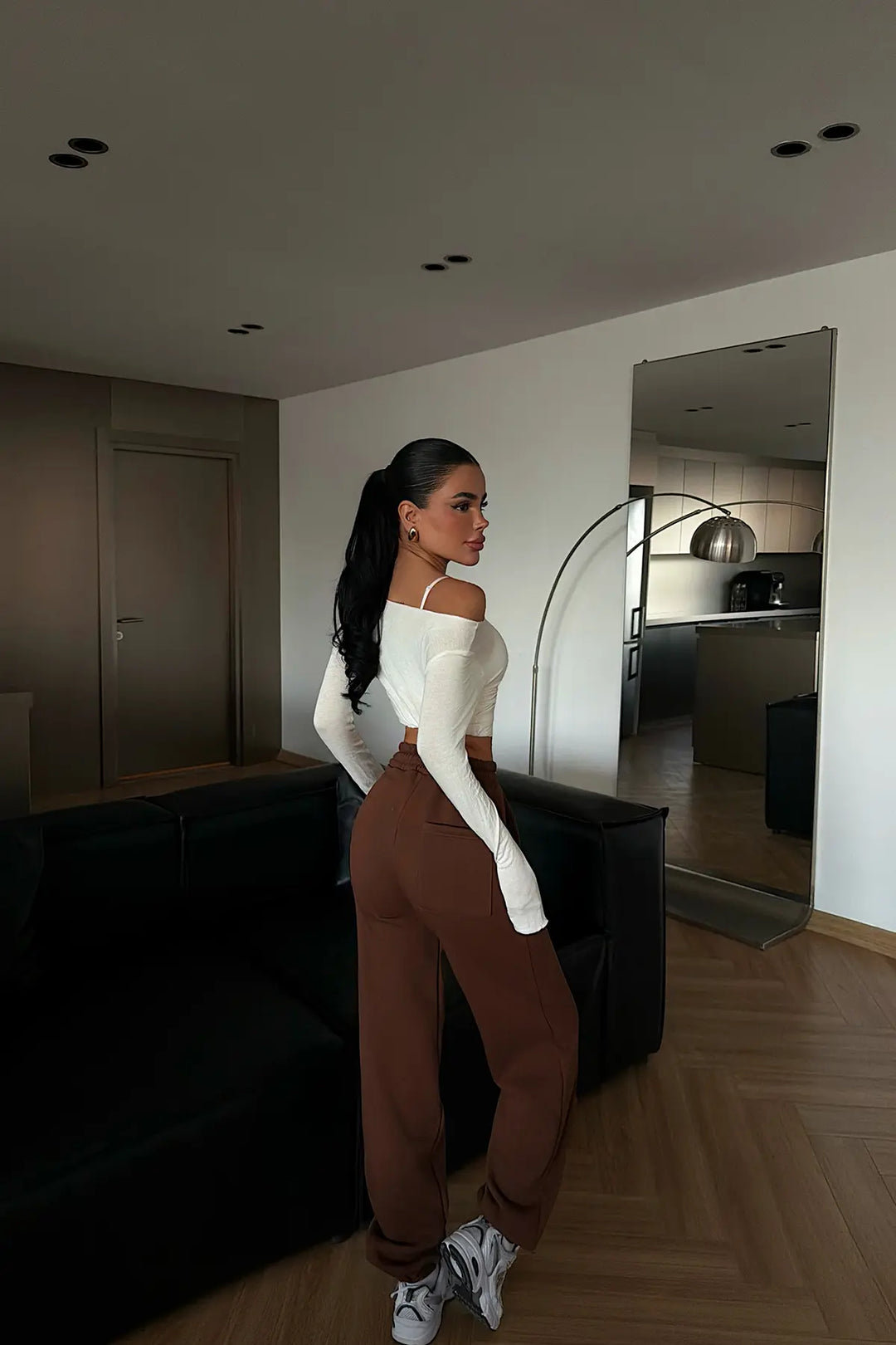 EYY Women Brown Tie-Up Sweatpants - Hagerstown