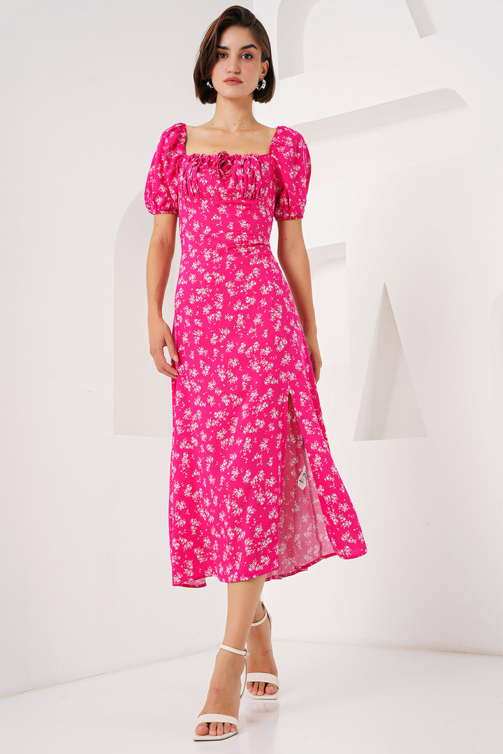 BGD Women Slit Detail Dress - Fuchsia - Schaumburg