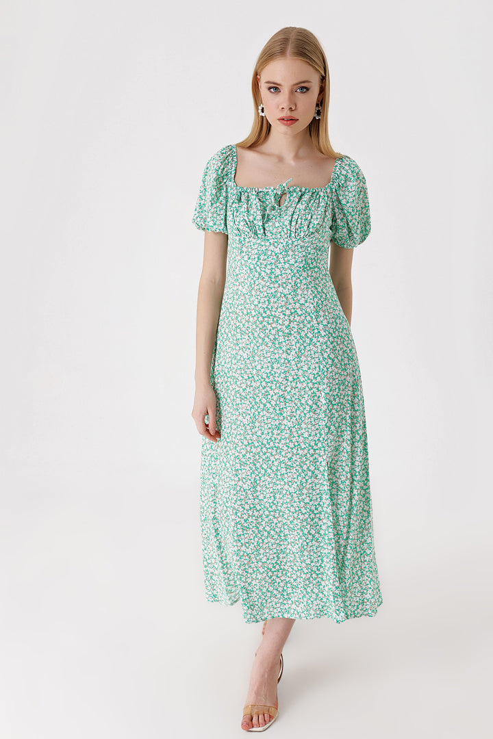 BGD Women Slit Detail Dress - Green - Paredes