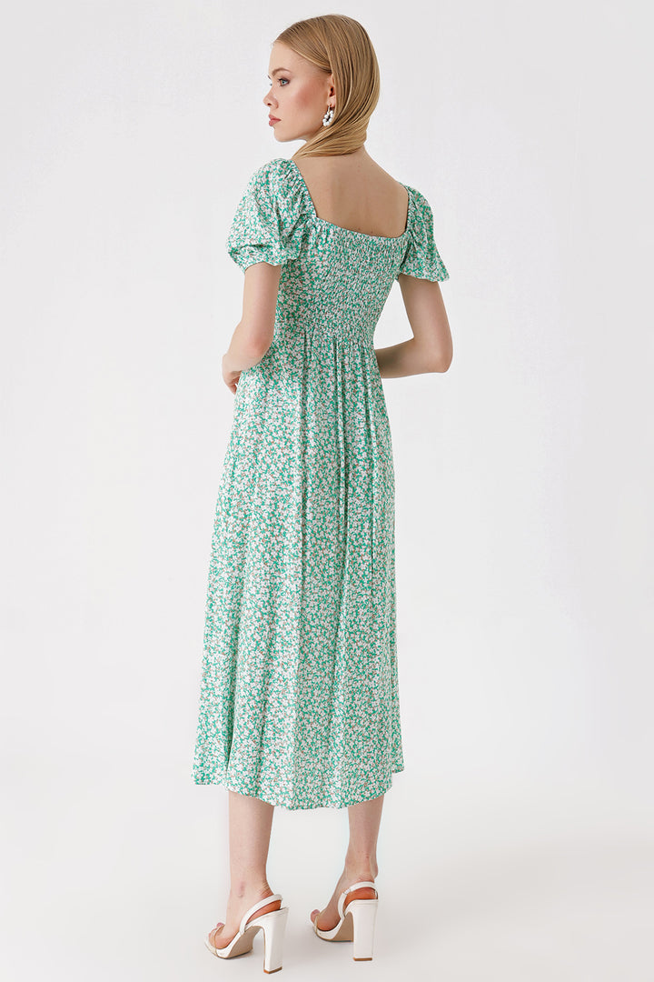 BGD Women Slit Detail Dress - Green - Paredes