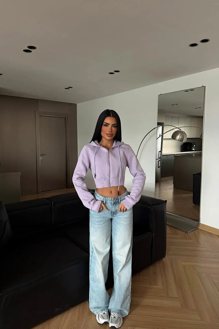 EYY Women Lilac Crop Cut Cardigan - Ingolstadt