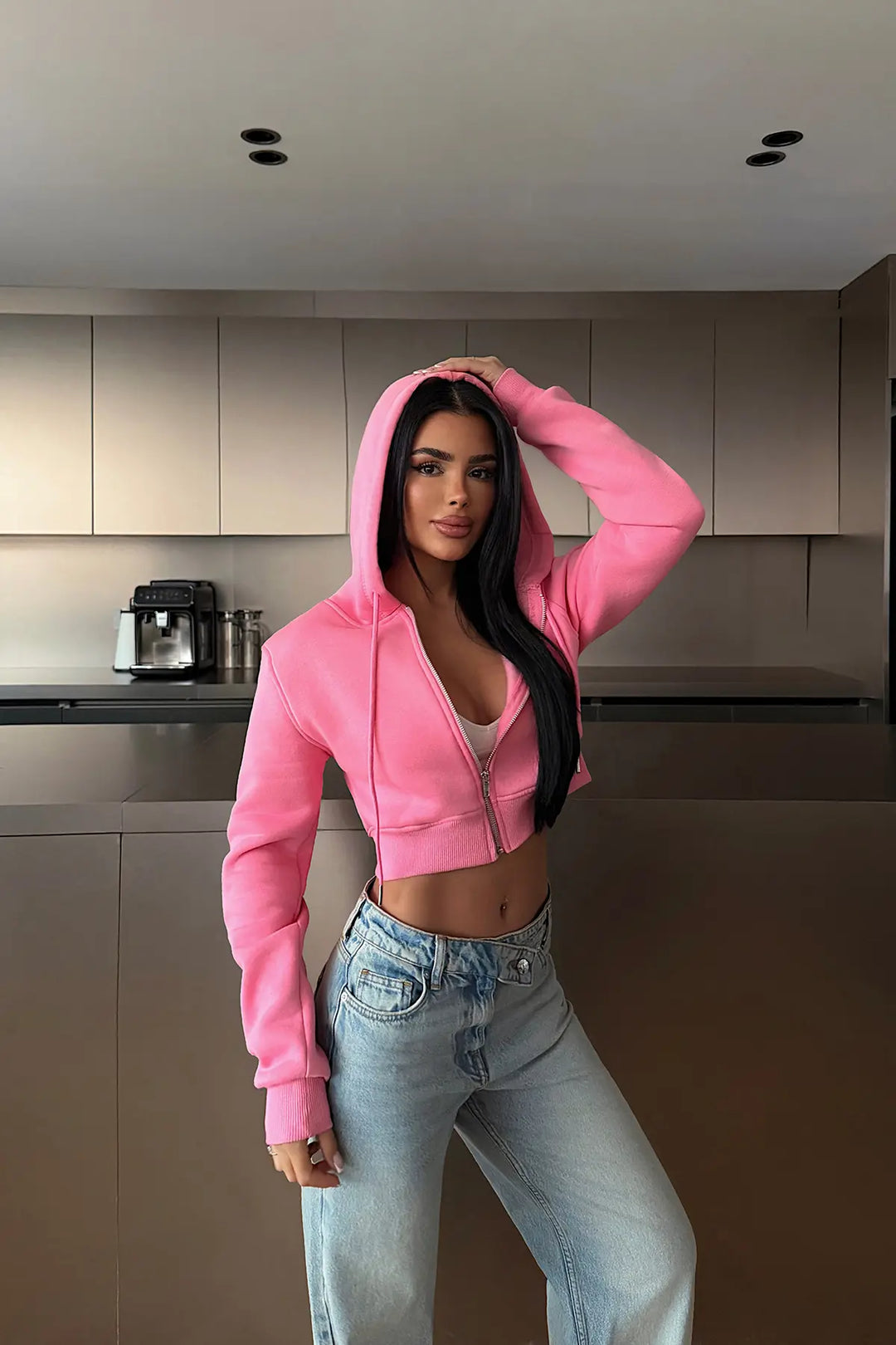 EYY Women Pink Crop Cut Cardigan - Lüneburg
