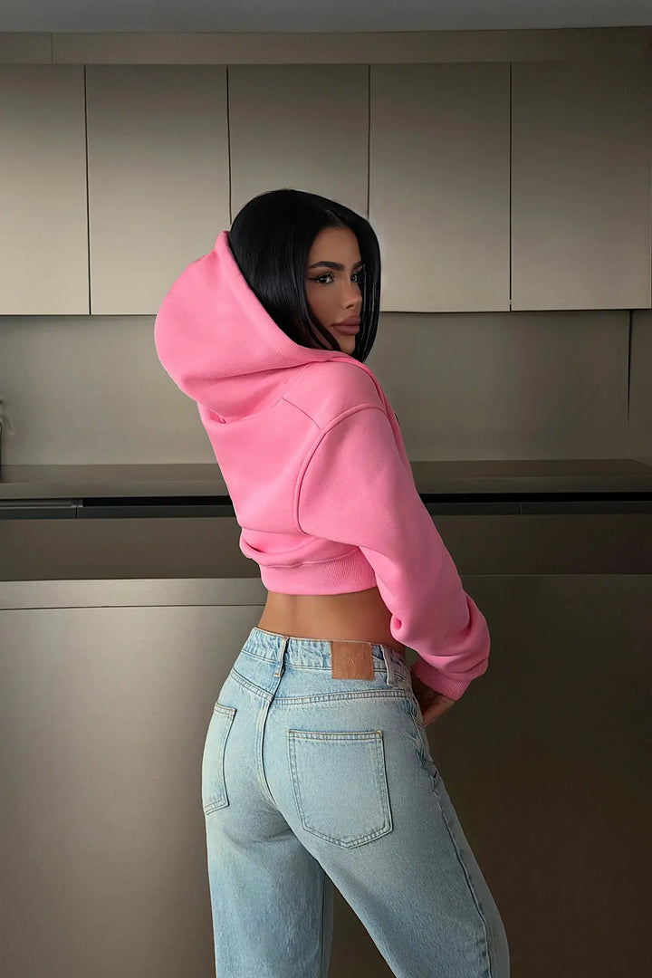 EYY Women Pink Crop Cut Cardigan - Lüneburg