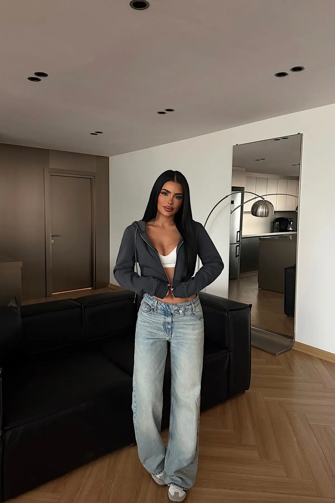 EYY Women Anthracite Crop Cut Cardigan - Jena