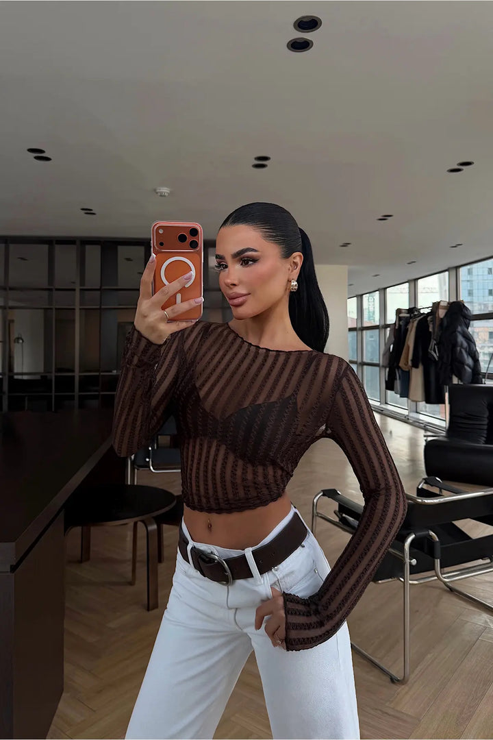 EYY Women Brown Long-Sleeved Blouse - Sankt Gallen