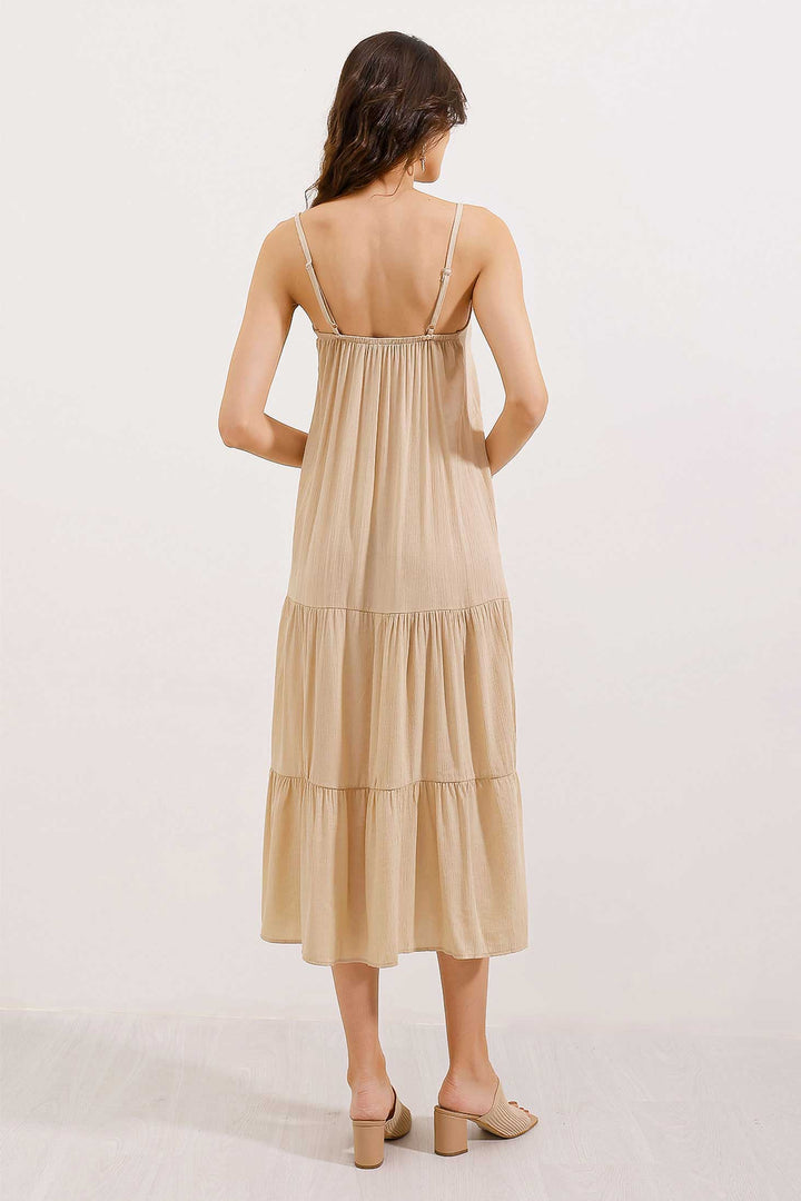 BGD Women Strappy Midi Dress - Cream - Monroe