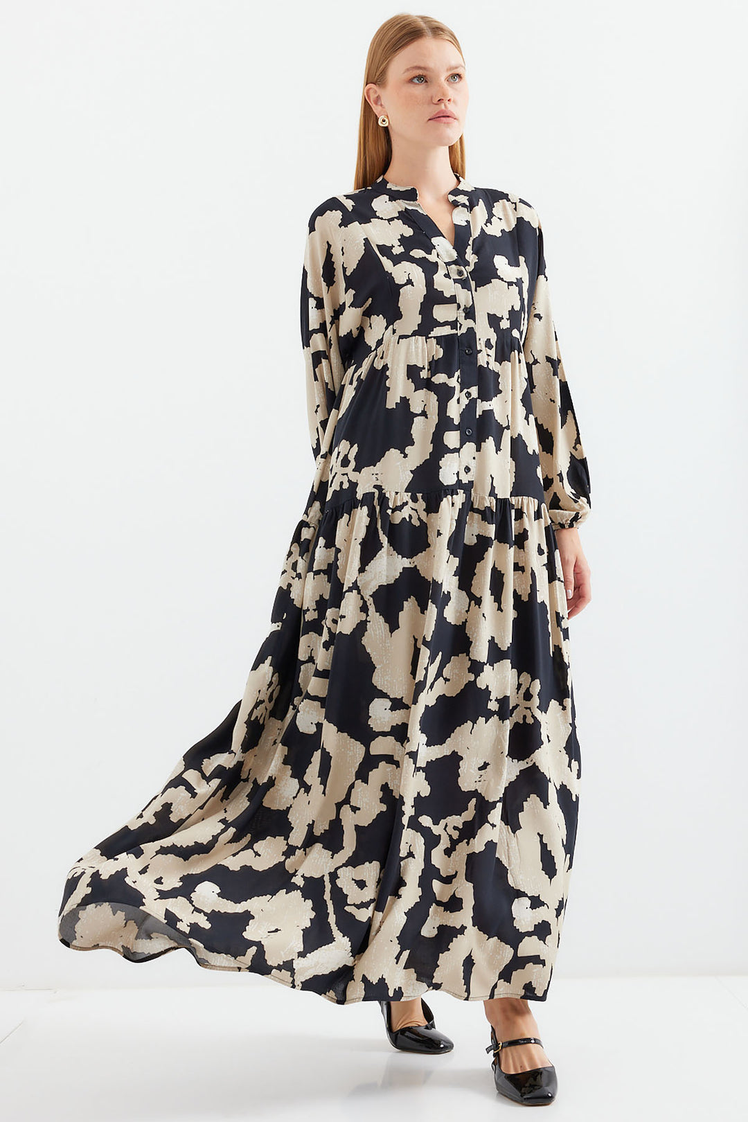 BGD Women Authentic Patterned Hijab Dress - A.Beige - Bottrop