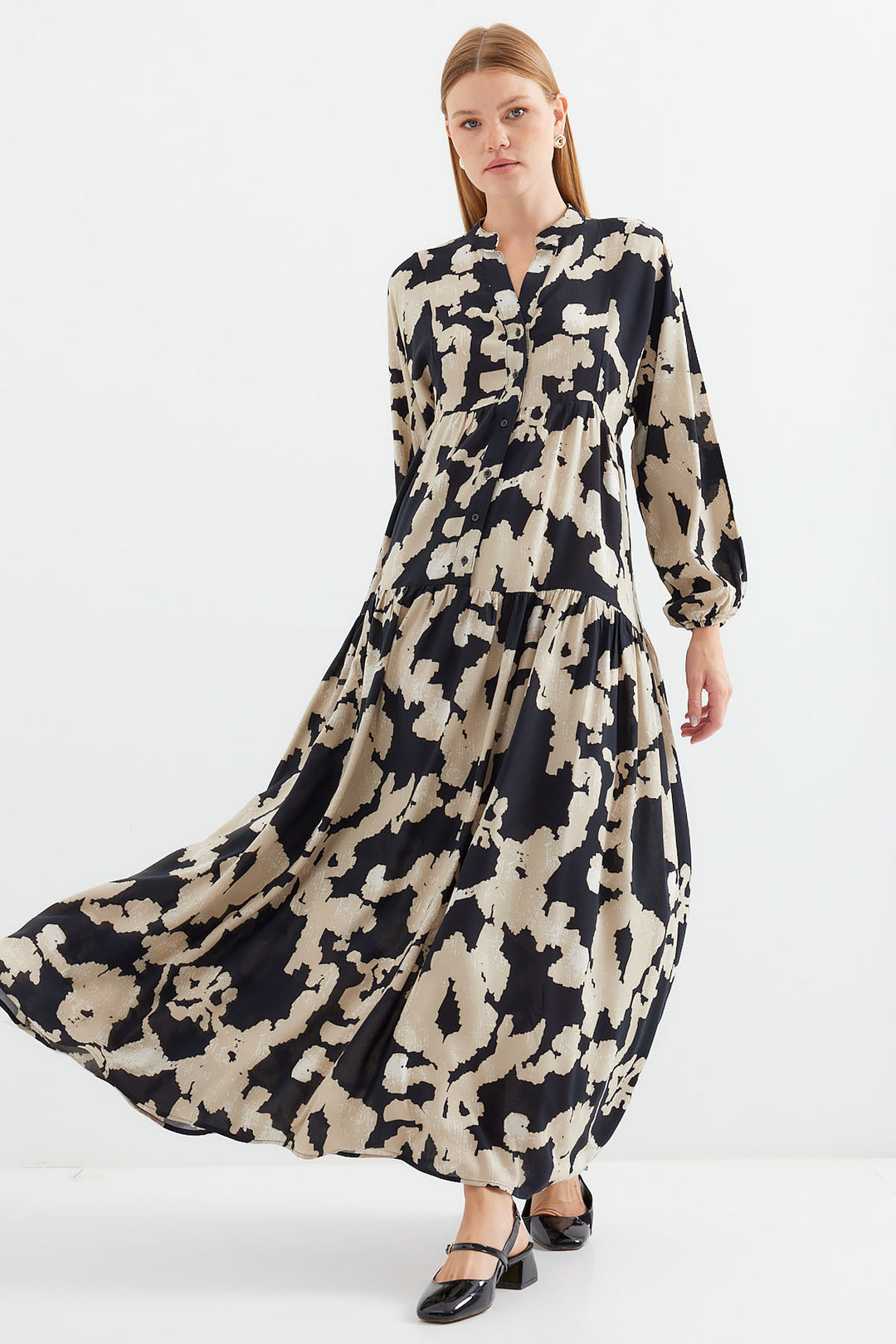 BGD Women Authentic Patterned Hijab Dress - A.Beige - Bottrop