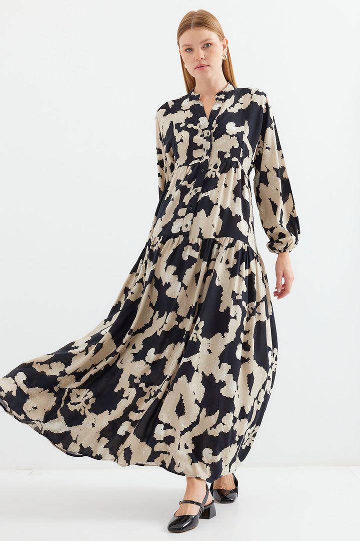 BGD Women Authentic Patterned Hijab Dress - A.Beige - Bottrop