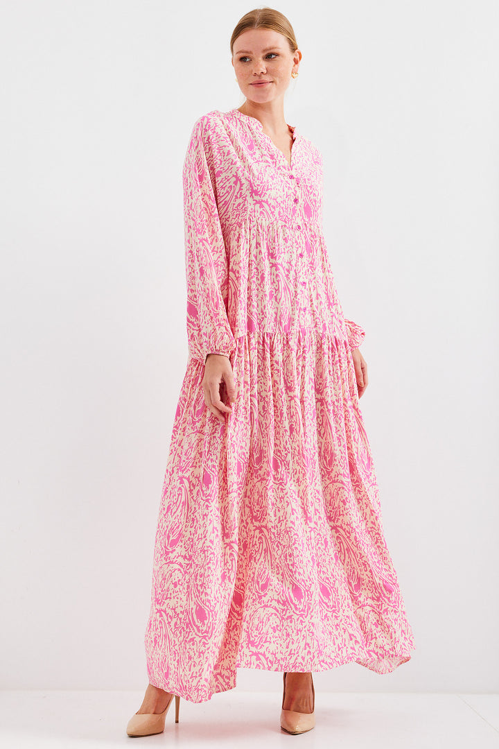 BGD Women Woman Patterned Pink Viscose Hijab Dress 2423 - Sankt Pölten