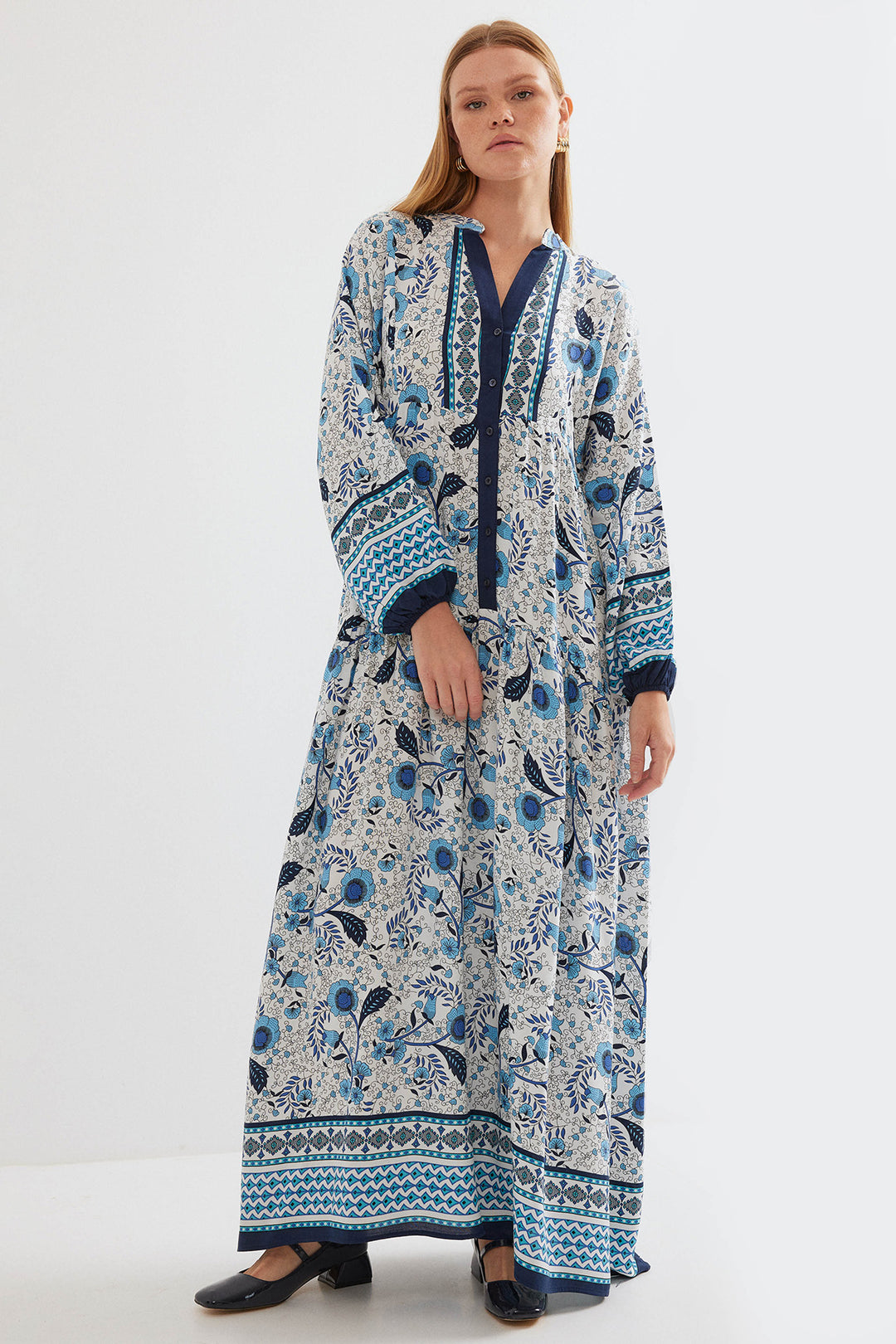 BGD Women Woman Blue Navy Viscose Hijab Dress 2423 - Heidenheim