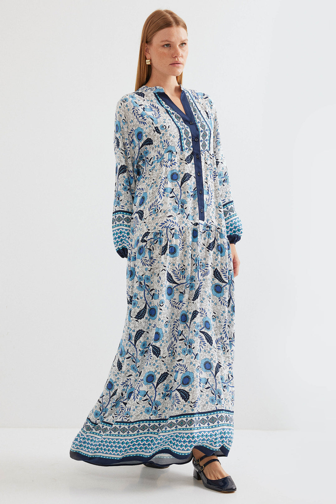BGD Women Woman Blue Navy Viscose Hijab Dress 2423 - Heidenheim