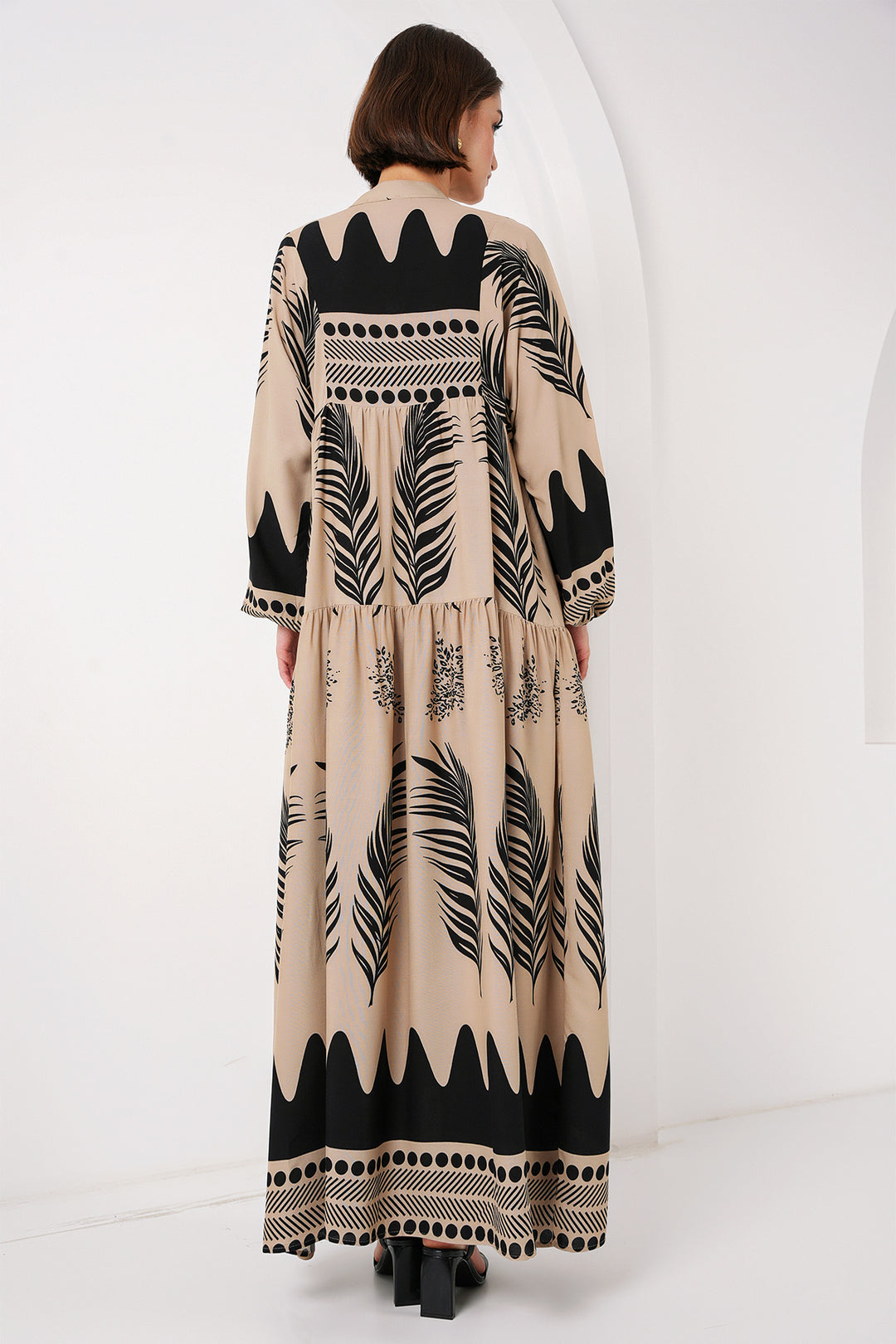 BGD Women Authentic Patterned Hijab Dress - Color: Mink - Horad Zhodzina