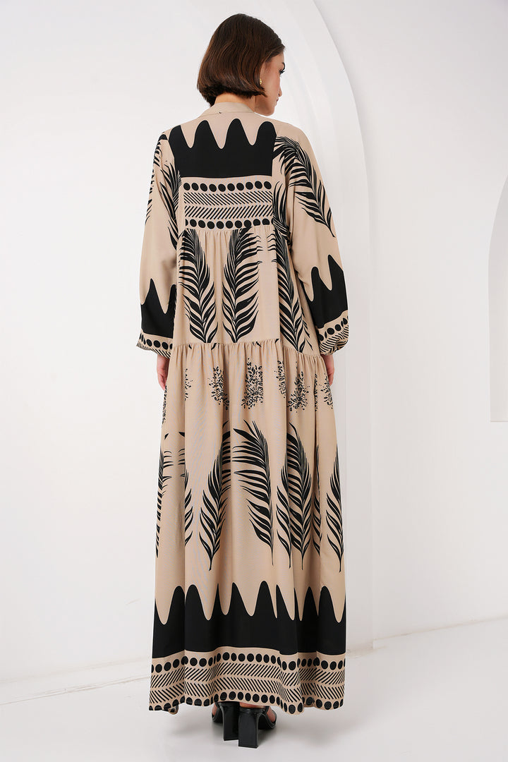 BGD Women Authentic Patterned Hijab Dress - Color: Mink - Horad Zhodzina