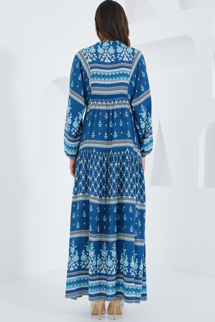 BGD Women Woman Indigo Blue Viscose Hijab Dress 2423 - Babylon