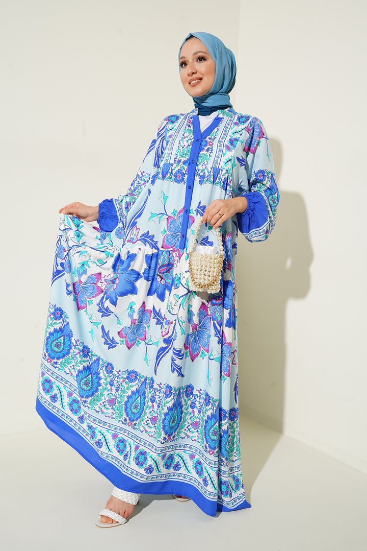 BGD Women Authentic Patterned Hijab Dress - D. Saks - Khmelnytskyi