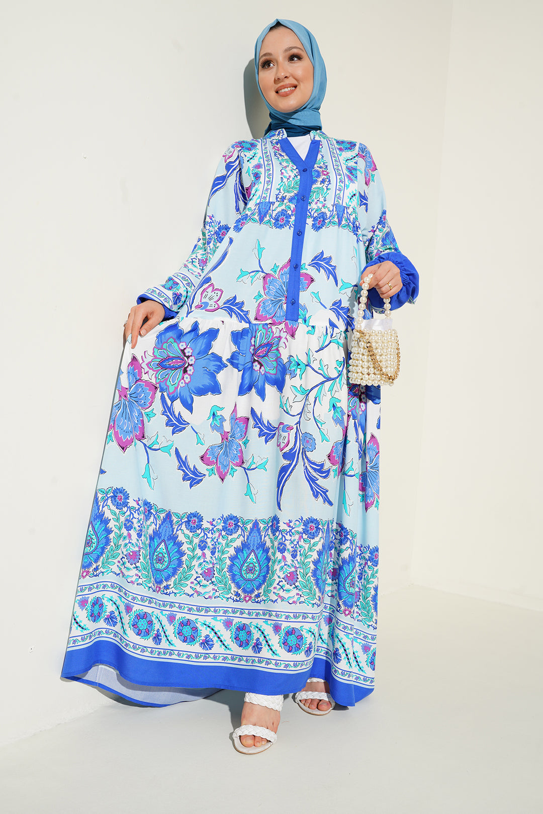 BGD Women Authentic Patterned Hijab Dress - D. Saks - Khmelnytskyi