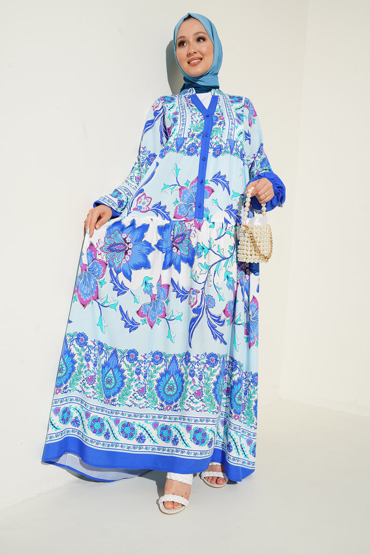 BGD Women Authentic Patterned Hijab Dress - D. Saks - Khmelnytskyi