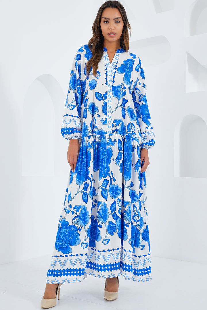 BGD Women Woman Saks White Viscose Hijab Dress 2423 - Toledo