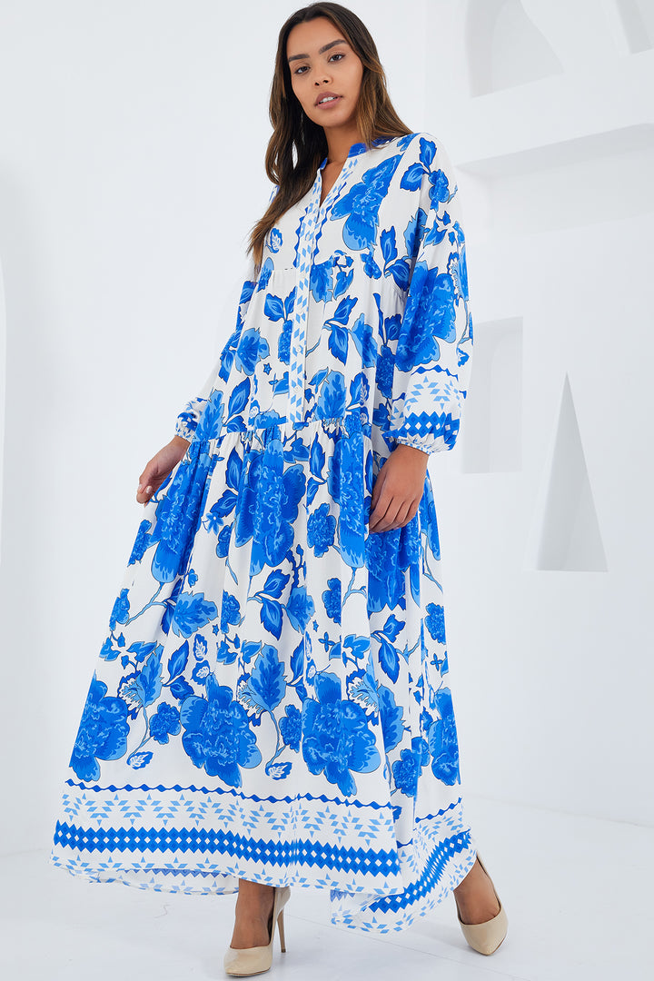 BGD Women Woman Saks White Viscose Hijab Dress 2423 - Toledo