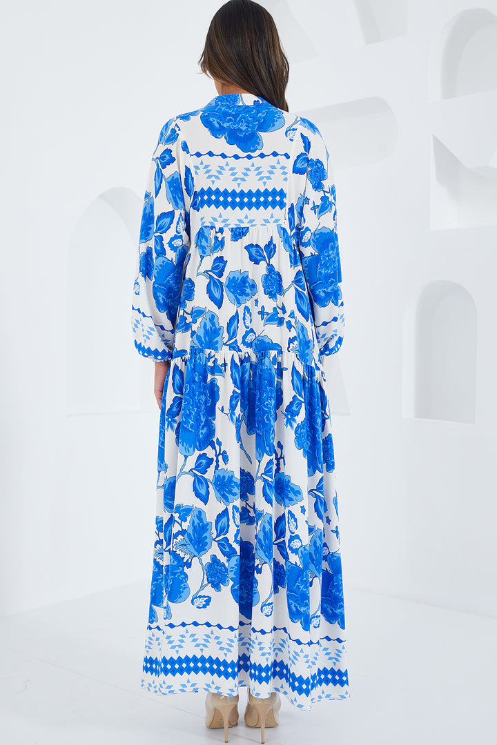 BGD Women Woman Saks White Viscose Hijab Dress 2423 - Toledo