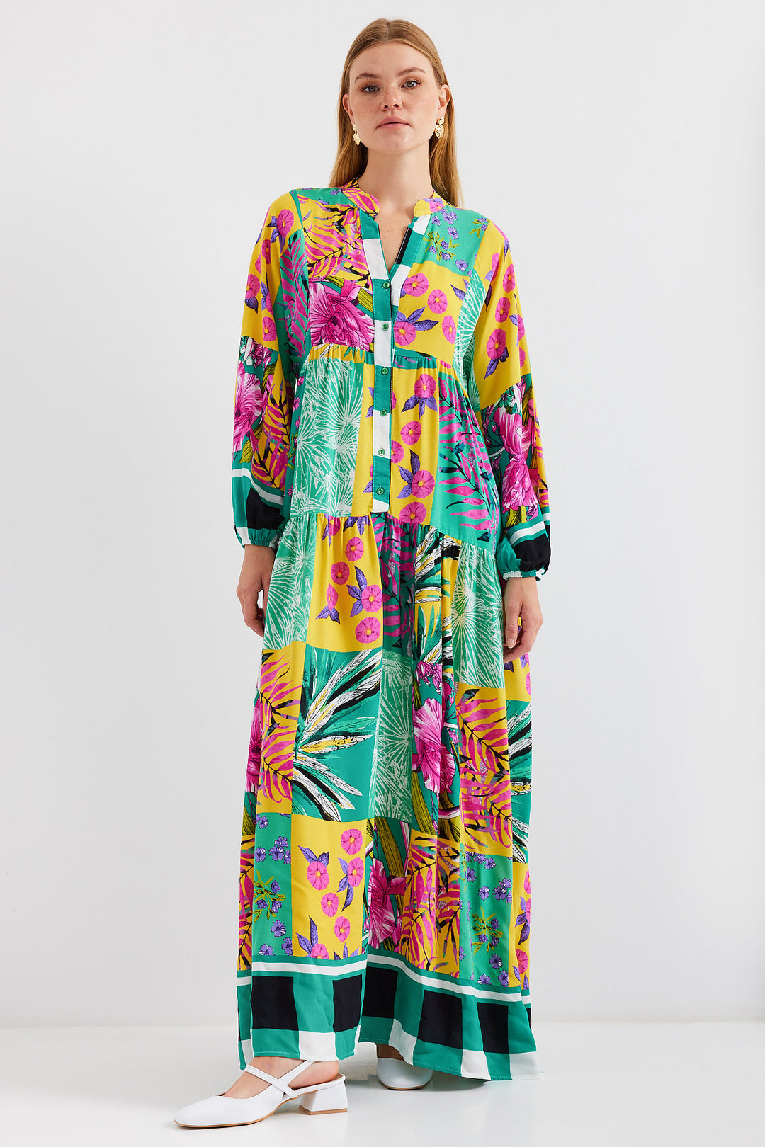 BGD Women Authentic Patterned Dress - Dark Green - Weymouth