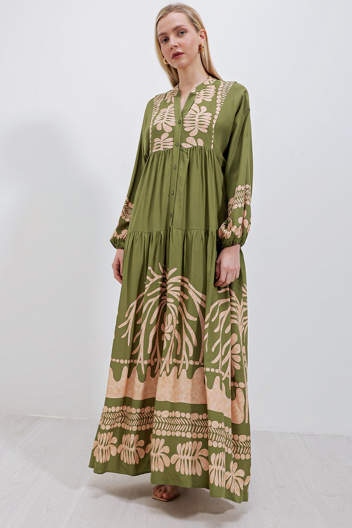 BGD Women Authentic Patterned Hijab Dress - Khaki - Schwäbisch Hall