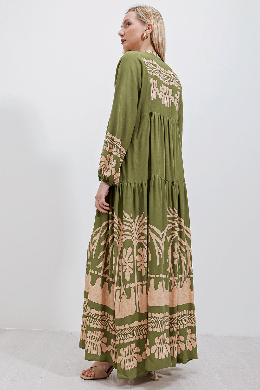 BGD Women Authentic Patterned Hijab Dress - Khaki - Schwäbisch Hall