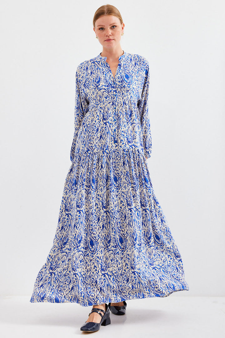 BGD Women Woman Patterned Saks Viscose Hijab Dress 2423 - Avondale