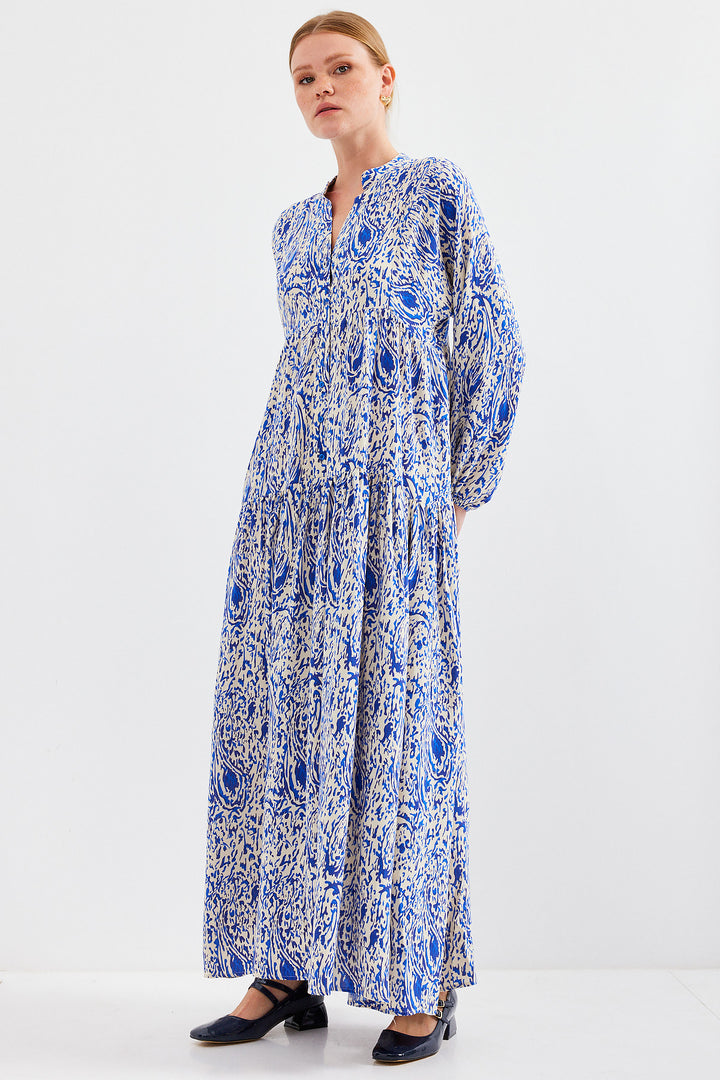 BGD Women Woman Patterned Saks Viscose Hijab Dress 2423 - Avondale