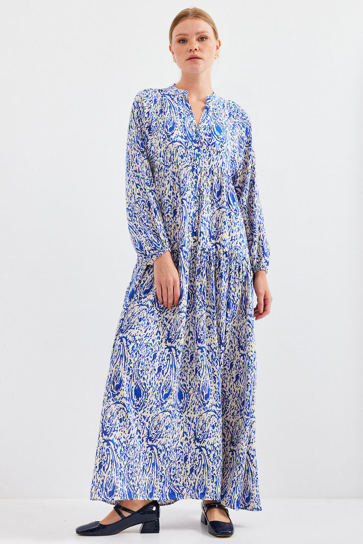 BGD Women Woman Patterned Saks Viscose Hijab Dress 2423 - Avondale