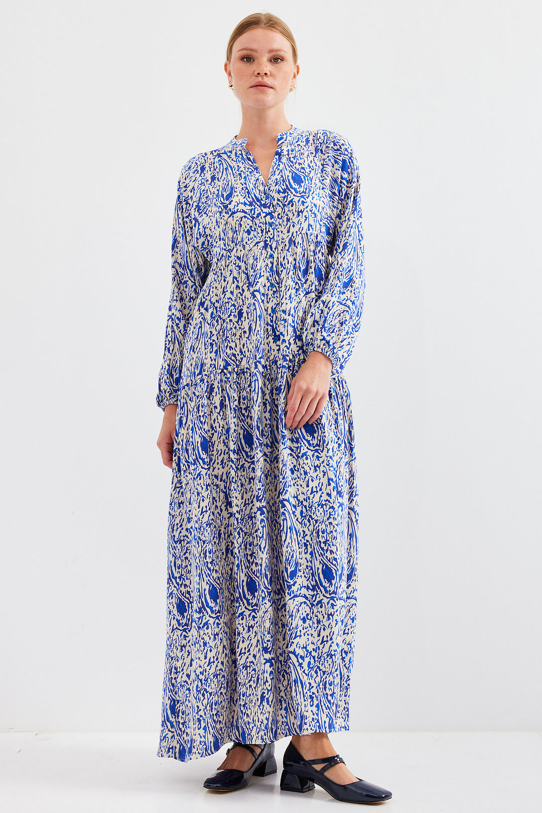 BGD Women Woman Patterned Saks Viscose Hijab Dress 2423 - Avondale
