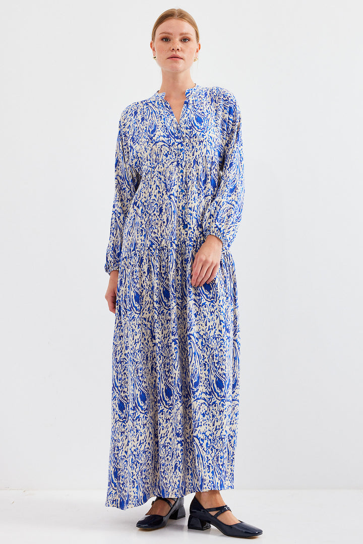 BGD Women Woman Patterned Saks Viscose Hijab Dress 2423 - Avondale