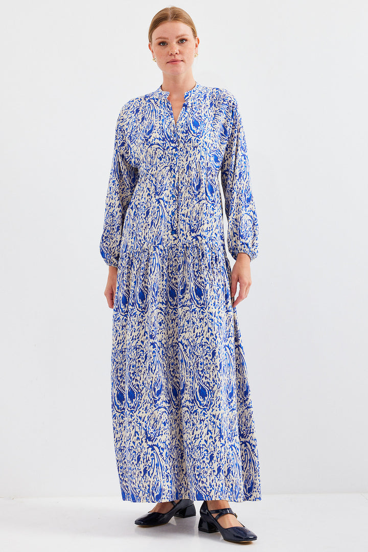 BGD Women Woman Patterned Saks Viscose Hijab Dress 2423 - Avondale