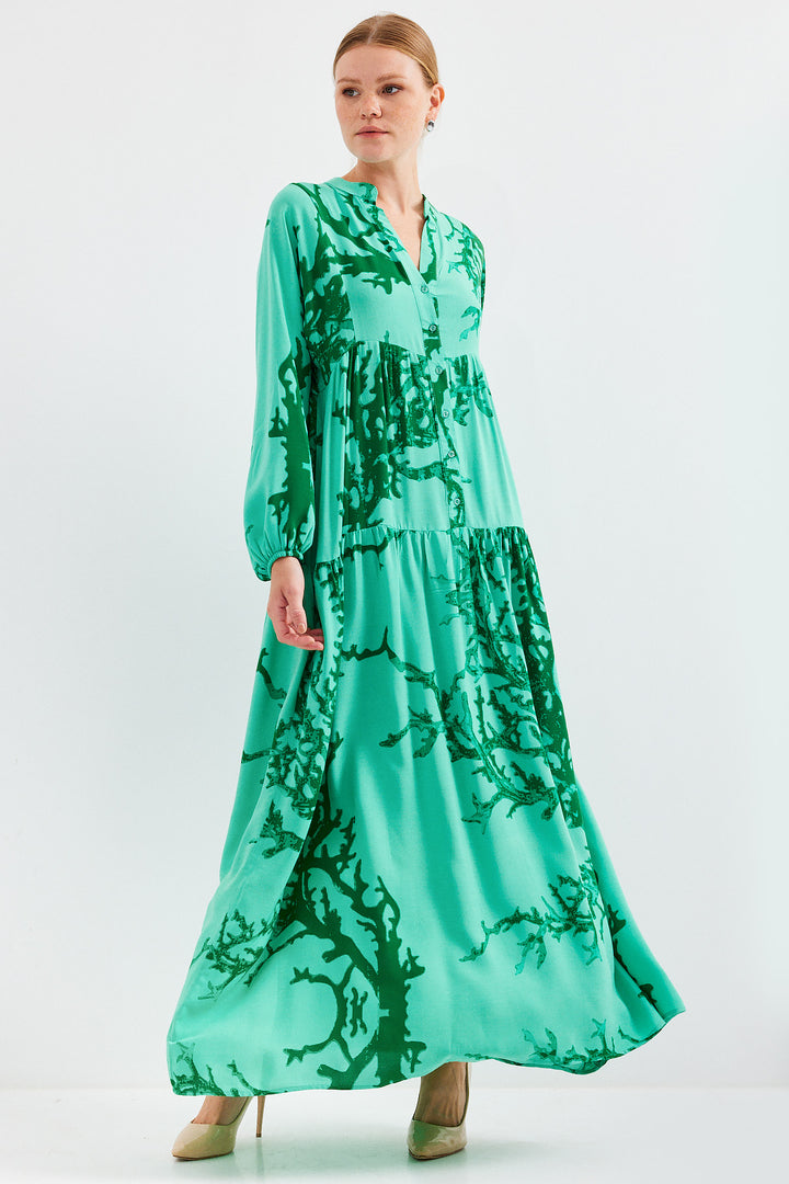 BGD Women Woman Dark Green Viscose Hijab Dress 2423 - Parkland
