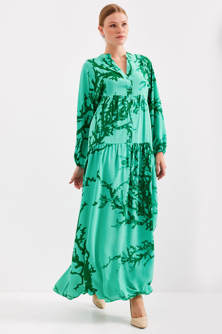 BGD Women Woman Dark Green Viscose Hijab Dress 2423 - Parkland