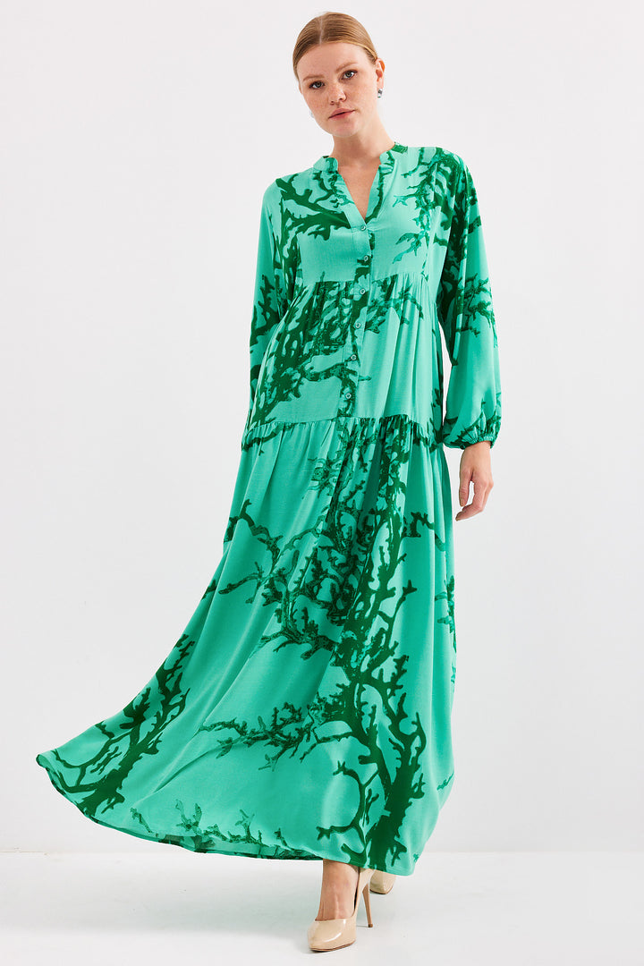 BGD Women Woman Dark Green Viscose Hijab Dress 2423 - Parkland