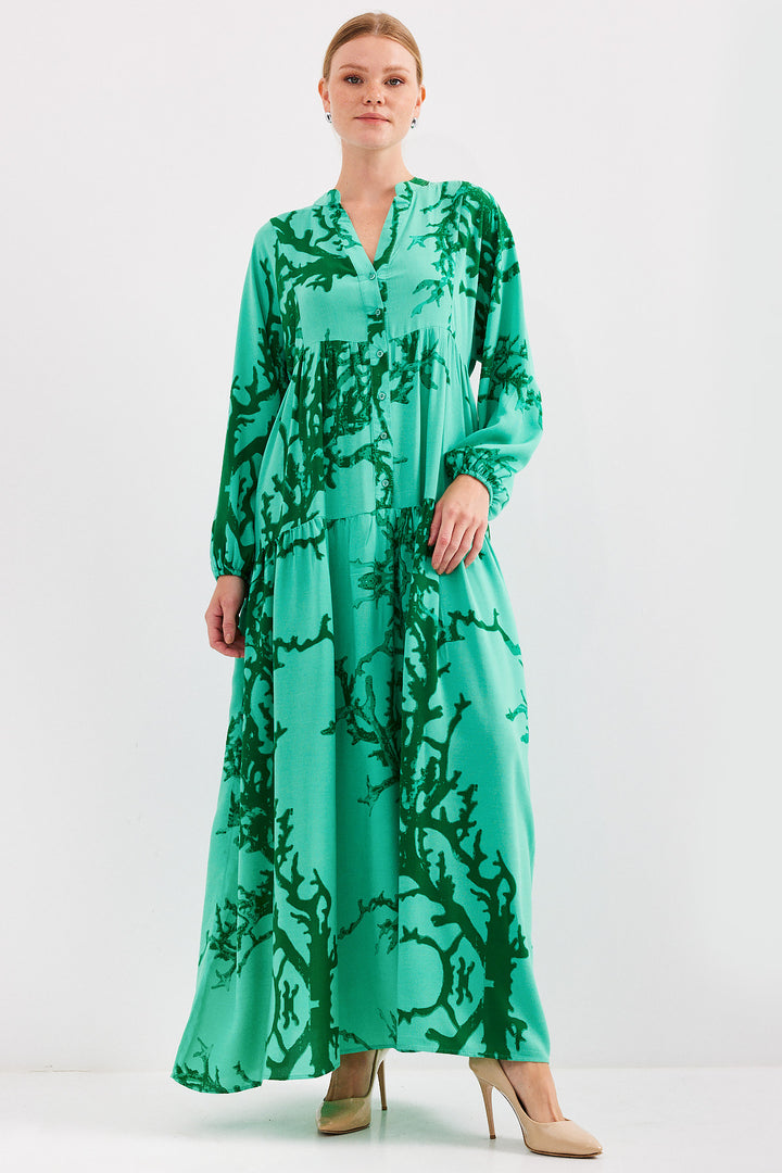 BGD Women Woman Dark Green Viscose Hijab Dress 2423 - Parkland